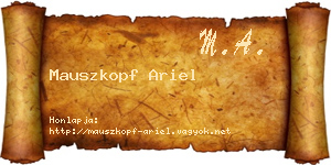 Mauszkopf Ariel névjegykártya
